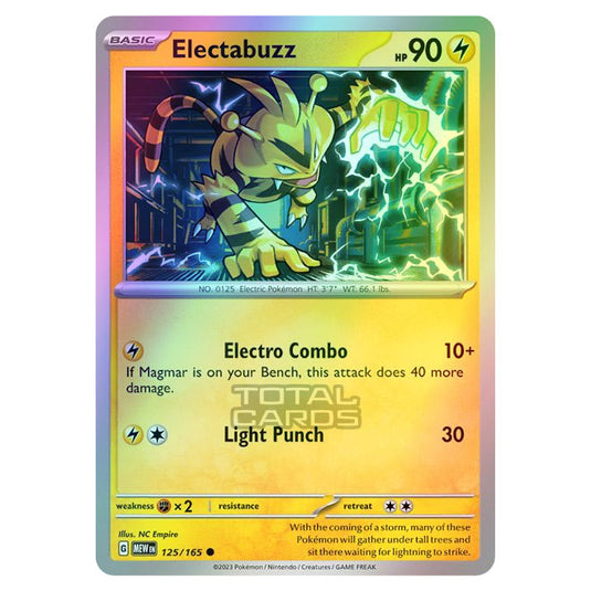 Pokemon - Scarlet & Violet - 151 - Electabuzz (Cosmic Holo) - 125/165 Pokemon - Scarlet & Violet - 151 - Electabuzz (Cosmic Holo) - 125/165