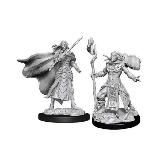 Magic the Gathering - Unpainted Miniatures -Elf Fighter & Elf Cleric