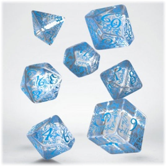 Elvish Translucent & Blue Dice Set (7)