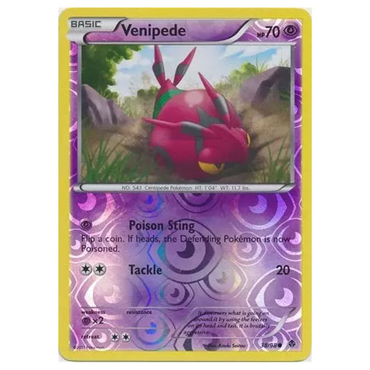 Pokemon - Black & White - Emerging Powers - (Reverse Holo) - Venipede 38/98