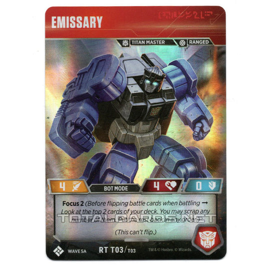 Transformers TCG - Titan Masters Attack - Emissary (Box Topper Promo) Transformers TCG - Titan Masters Attack - Emissary (Box Topper Promo)