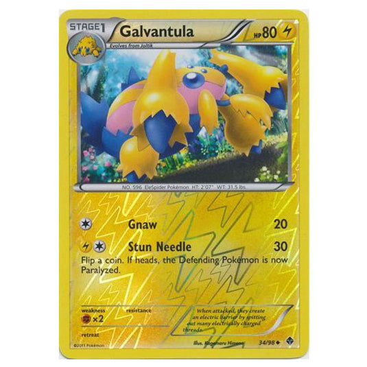 Pokemon - Black & White - Emerging Powers - (Reverse Holo) - Galvantula 34/98