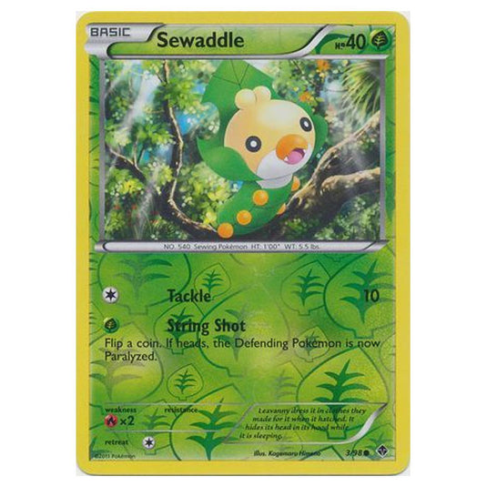 Pokemon - Black & White - Emerging Powers - (Reverse Holo) - Sewaddle 3/98