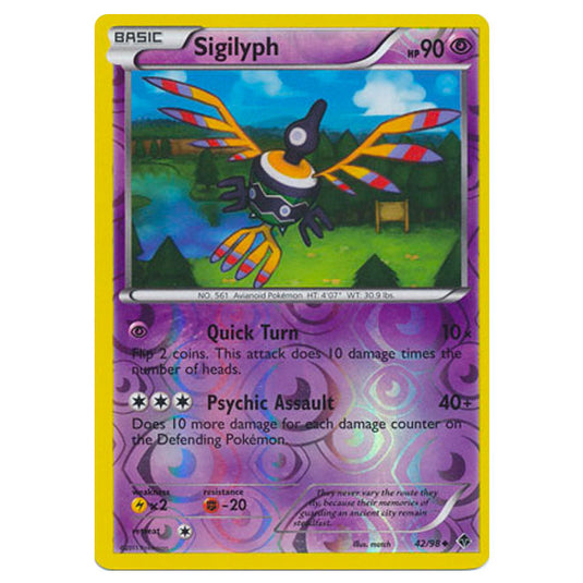 Pokemon - Black & White - Emerging Powers - (Reverse Holo) - Sigilyph 42/98