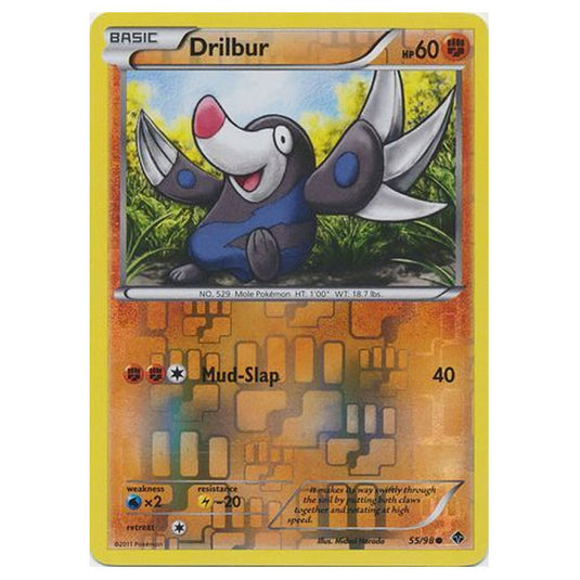 Pokemon - Black & White - Emerging Powers - (Reverse Holo) - Drilbur 55/98