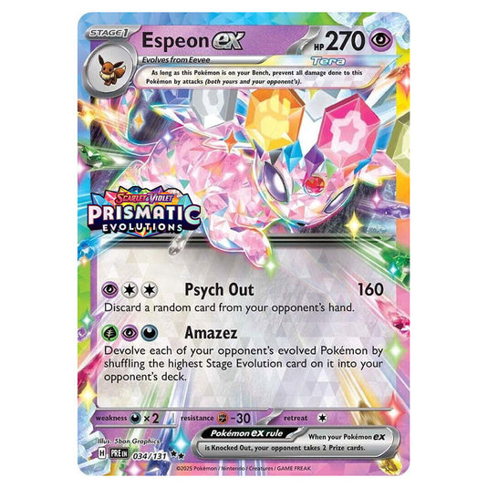 Pokemon - Scarlet & Violet - Prismatic Evolutions - Espeon ex - 034/131 - Stamped Promo