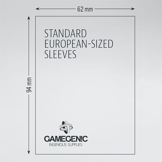 Gamegenic - MATTE Standard European-Sized Sleeves 62 x 94 mm - Clear (50 Sleeves)