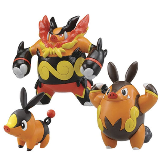 Pokemon - 3 Pack Evolution Figures - Tepig, Pignite and Emboar