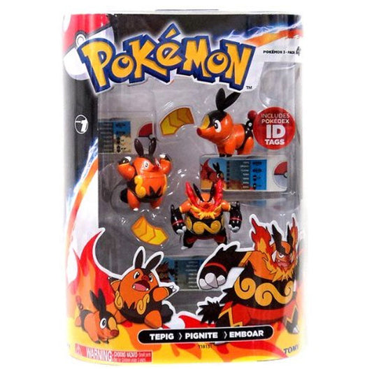 Pokemon - 3 Pack Evolution Figures - Tepig, Pignite and Emboar