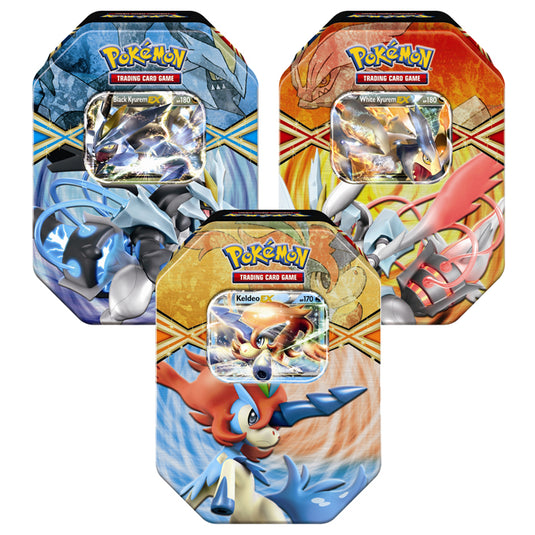 Pokemon - Spring 2013 Power Tins - Keldeo EX, Black Kyurem EX & White Kyurem EX