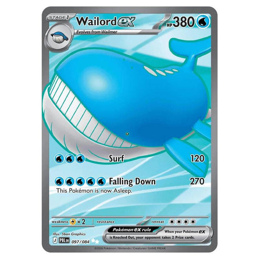 Pokemon - Mega Evolution - Pitch Black - Wailord ex - 097/084