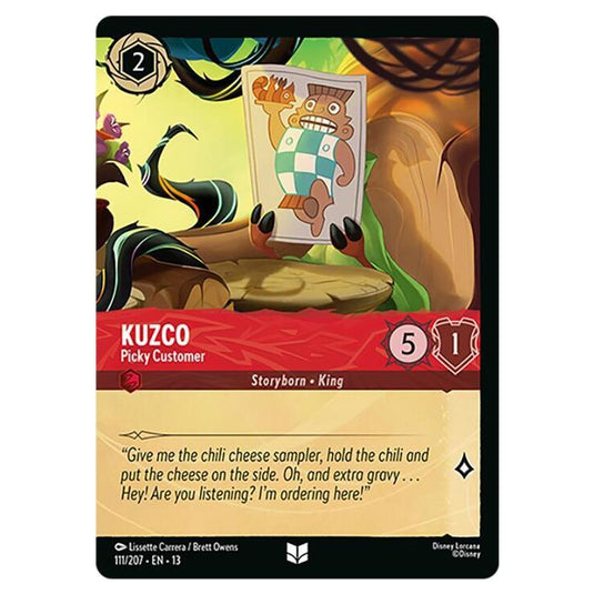 Lorcana - Attack of the Vine! - Kuzco - Picky Customer (Uncommon) - 111/207