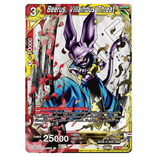 Dragon Ball Super - Fighter's Ambition - Beerus, Villainous Threat - BT19-143