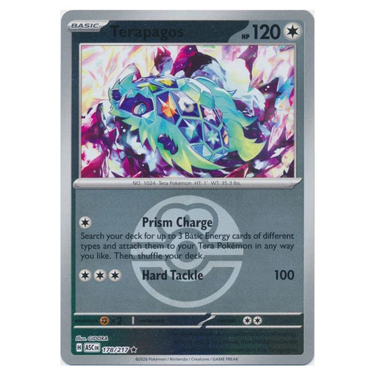 Pokemon - Mega Evolution - Ascended Heroes - Ball & Rocket Reverse Holo - Terapagos - 178/217