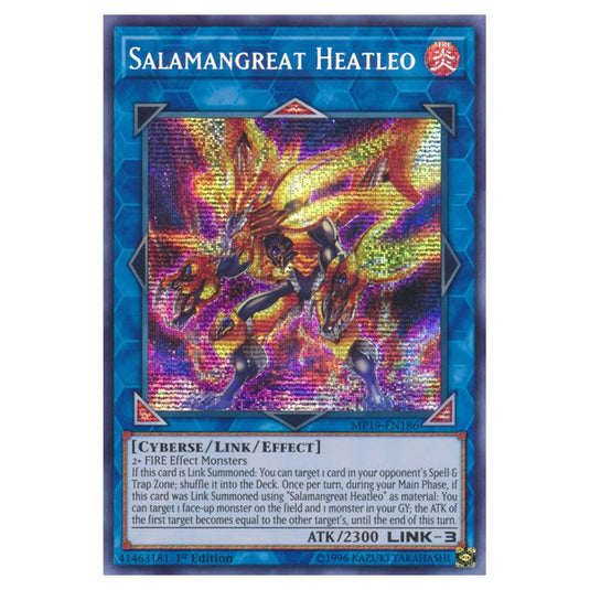 Yu-Gi-Oh! - 2019 Gold Sarcophagus Tin Mega Pack - Salamangreat Heatleo (Prismatic Secret Rare) MP19-EN186