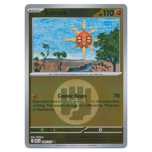Pokemon - Mega Evolution - Ascended Heroes - Energy Reverse Holo - Solrock - 106/217