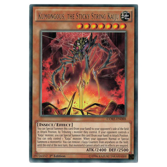 Yu-Gi-Oh! - Clash of Rebellions - Kumongous, the Sticky String Kaiju (Rare) CORE-EN088
