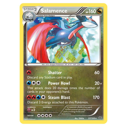 Pokemon - XY - Roaring Skies - Salamence - 57/108 (Reverse Holo)