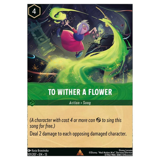 Lorcana - Attack of the Vine! - To Wither a Flower (Rare) - 101/207