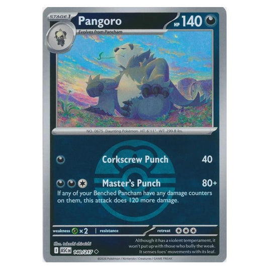 Pokemon - Mega Evolution - Ascended Heroes - Ball & Rocket Reverse Holo - Pangoro - 140/217
