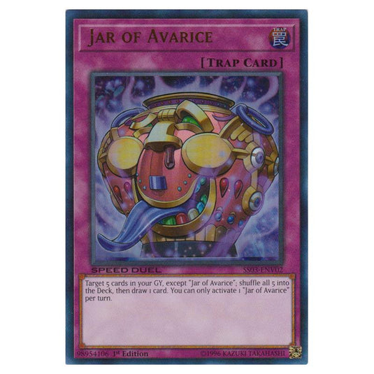Yu-Gi-Oh! - Speed Duel Starter Decks - Ultimate Predators - Jar of Avarice (Ultra Rare) SS03-ENV02