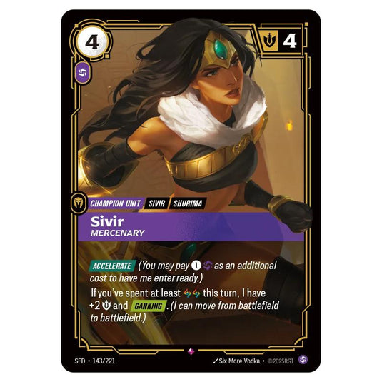 Riftbound: League of Legends TCG - Spiritforged - Sivir - Mercenary - 143/221