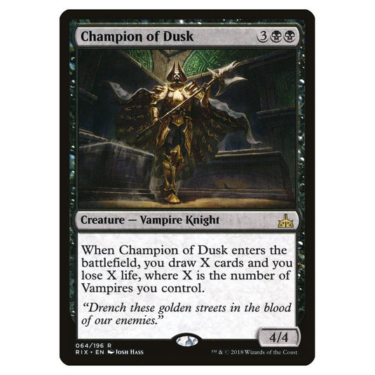 Magic The Gathering - Rivals Of Ixalan - Champion Of Dusk - 64/196 (Foil)