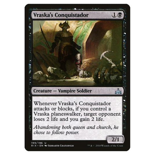 Magic The Gathering - Rivals Of Ixalan - Vraska\\'s Conquistador - 199/196