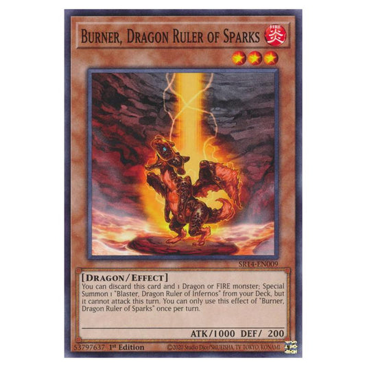 Yu-Gi-Oh! - Structure Deck - Fire Kings - Burner, Dragon Ruler of Sparks (Common) SR14-EN009