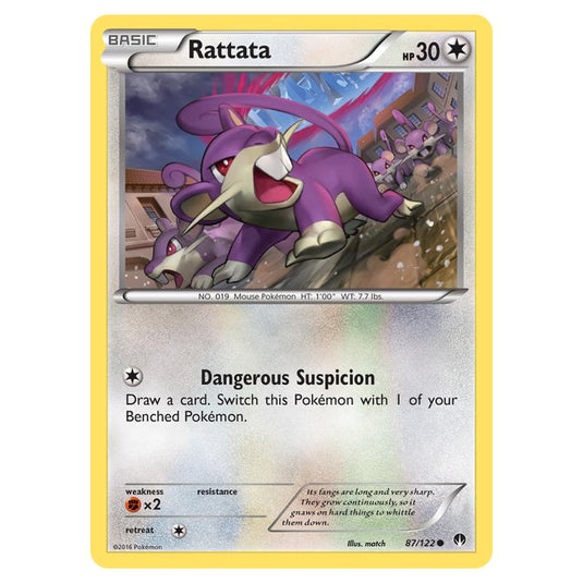 Pokemon - XY - Breakpoint - Rattata - 87/122 (Reverse Holo)