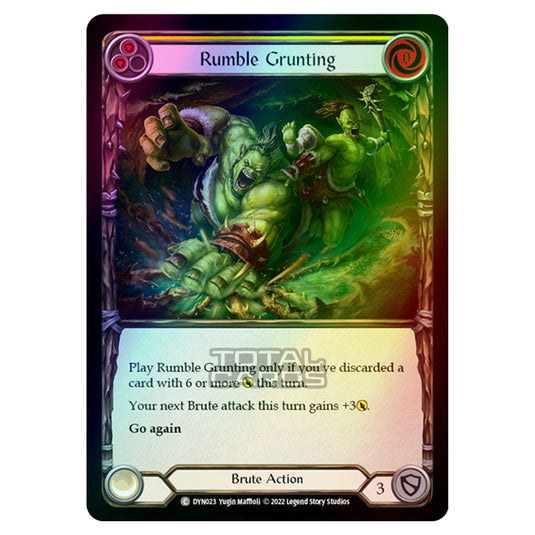 Flesh & Blood - Dynasty - Rumble Grunting (Yellow) (Rainbow Foil) - DYN023-RF