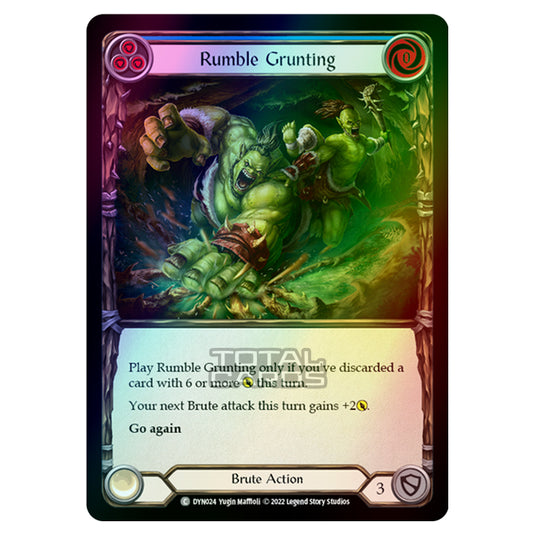 Flesh & Blood - Dynasty - Rumble Grunting (Blue) (Rainbow Foil) - DYN024-RF