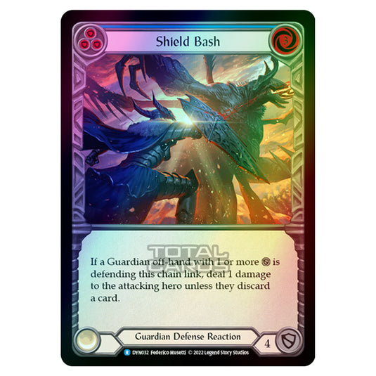 Flesh & Blood - Dynasty - Shield Bash (Blue) (Rainbow Foil) - DYN032-RF