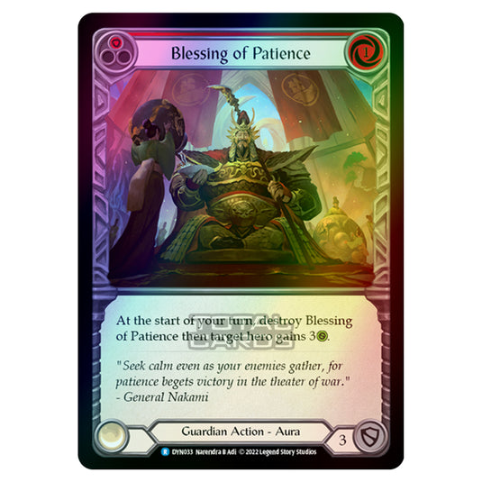 Flesh & Blood - Dynasty - Blessing of Patience (Red) (Rainbow Foil) - DYN033-RF