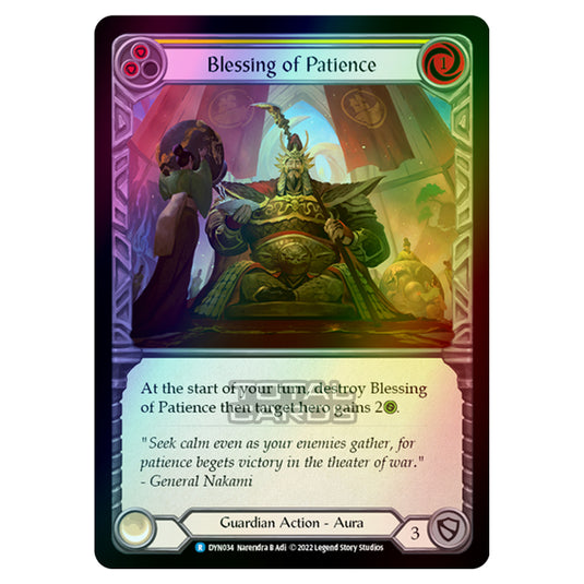 Flesh & Blood - Dynasty - Blessing of Patience (Yellow) (Rainbow Foil) - DYN034-RF