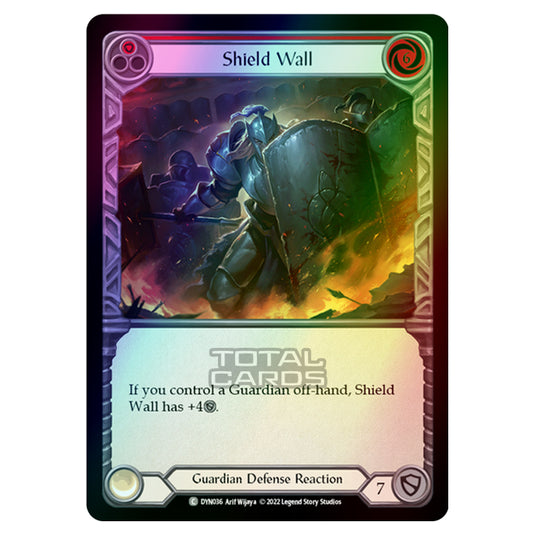 Flesh & Blood - Dynasty - Shield Wall (Red) (Rainbow Foil) - DYN036-RF