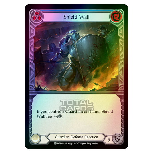 Flesh & Blood - Dynasty - Shield Wall (Blue) (Rainbow Foil) - DYN038-RF