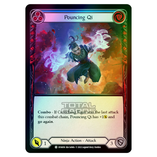 Flesh & Blood - Dynasty - Pouncing Qi (Blue) (Rainbow Foil) - DYN058-RF