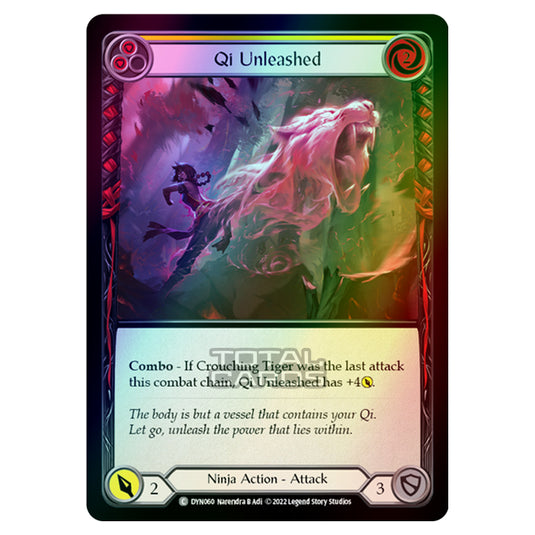 Flesh & Blood - Dynasty - Qi Unleashed (Yellow) (Rainbow Foil) - DYN060-RF