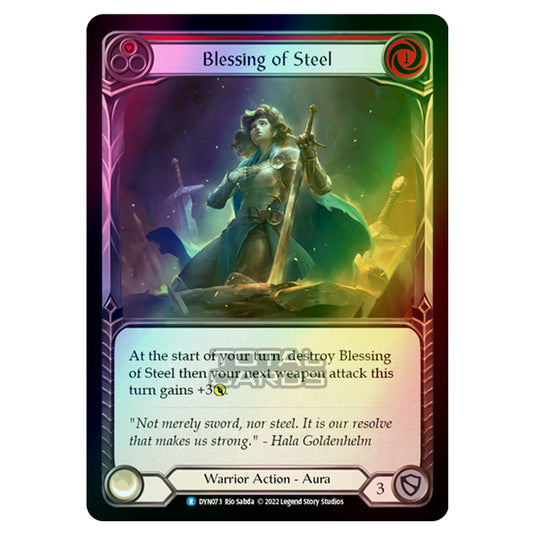 Flesh & Blood - Dynasty - Blessing of Steel (Red) (Rainbow Foil) - DYN073-RF