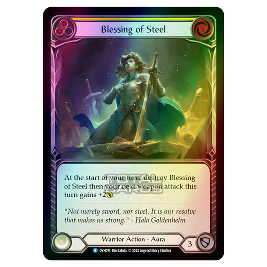 Flesh & Blood - Dynasty - Blessing of Steel (Yellow) (Rainbow Foil) - DYN074-RF