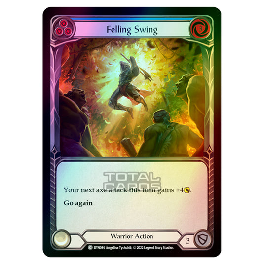 Flesh & Blood - Dynasty - Felling Swing (Blue) (Rainbow Foil) - DYN084-RF