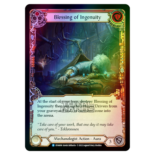 Flesh & Blood - Dynasty - Blessing of Ingenuity (Red) (Rainbow Foil) - DYN098-RF