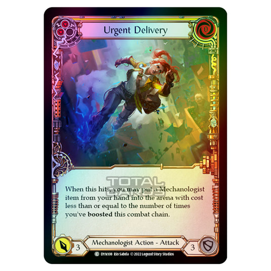 Flesh & Blood - Dynasty - Urgent Delivery (Yellow) (Rainbow Foil) - DYN108-RF