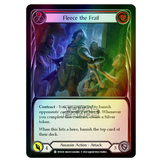 Flesh & Blood - Dynasty - Fleece the Frail (Red) (Rainbow Foil) - DYN136-RF