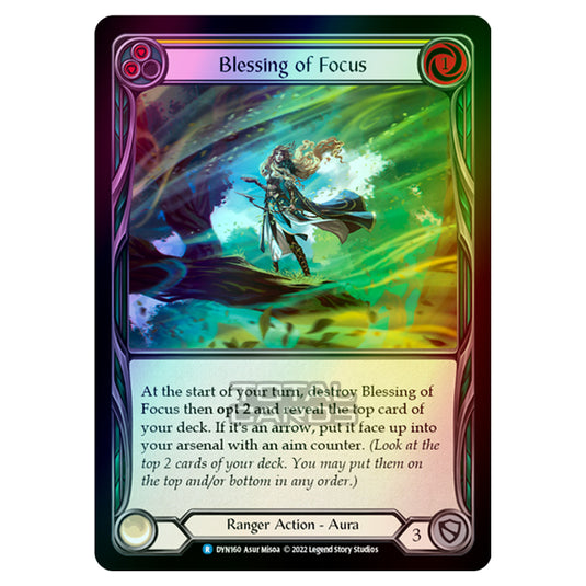 Flesh & Blood - Dynasty - Blessing of Focus (Yellow) (Rainbow Foil) - DYN160-RF