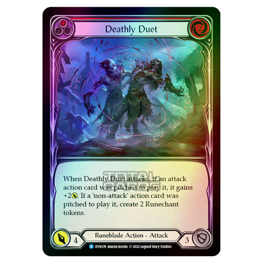 Flesh & Blood - Dynasty - Deathly Duet (Red) (Rainbow Foil) - DYN176-RF