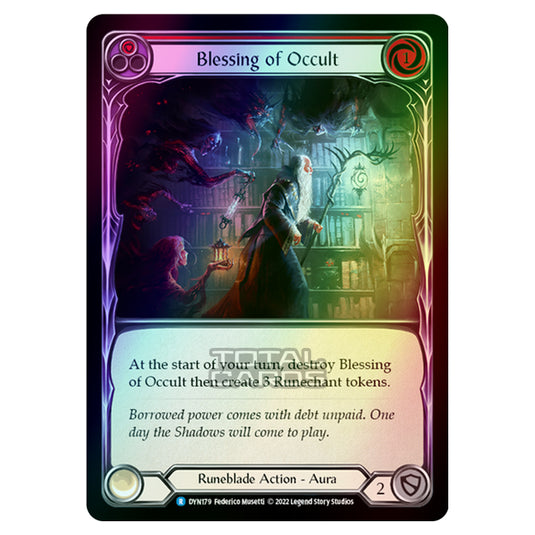 Flesh & Blood - Dynasty - Blessing of Occult (Red) (Rainbow Foil) - DYN179-RF