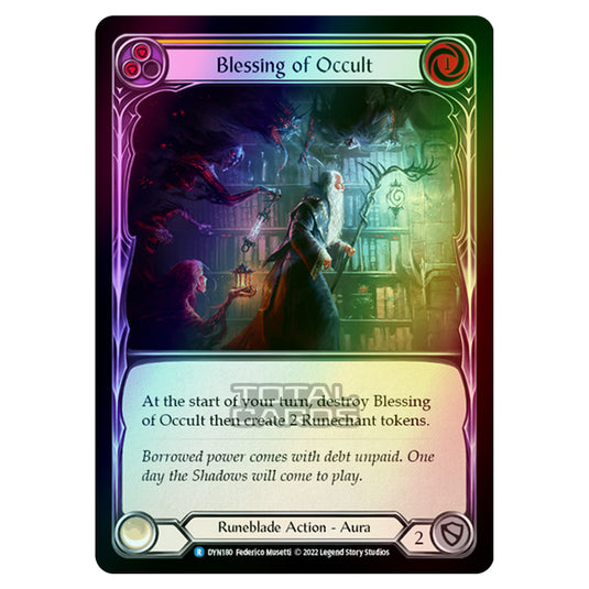 Flesh & Blood - Dynasty - Blessing of Occult (Yellow) (Rainbow Foil) - DYN180-RF