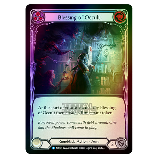 Flesh & Blood - Dynasty - Blessing of Occult (Blue) (Rainbow Foil) - DYN181-RF